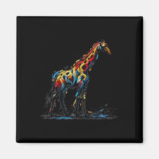 Aimant Impressionnisme coloré Style Giraffe Amoureux des (Devant)