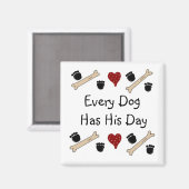 Aimant Imprimantes et os de chien avec dire (Recto/Verso)