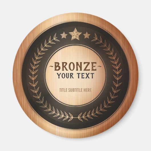 Aimant IMPRIMER do-it-yourself MÉDAILLE Champion de bronz (Devant)