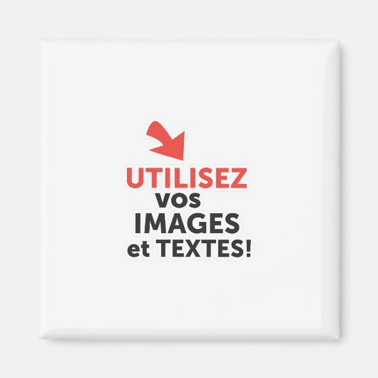 Aimant Imprimez vos conceptions en ligne en français (Devant)