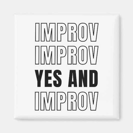 Aimant IMPROV OUI ET comédie d'improvisation (Devant)