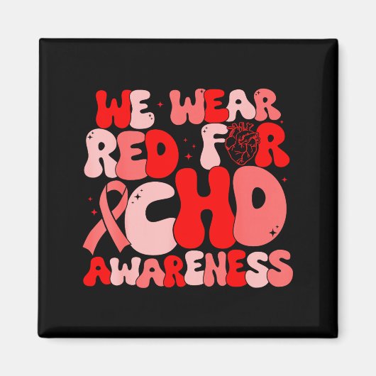 Aimant In February We Wear Red Chd Awareness Heart Diseas (Devant)