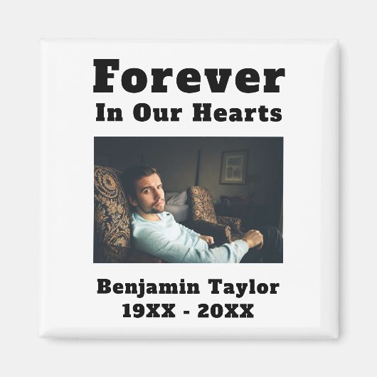 Aimant In Love Memory Photo Pour Toujours Dans Nos Coeurs (Devant)