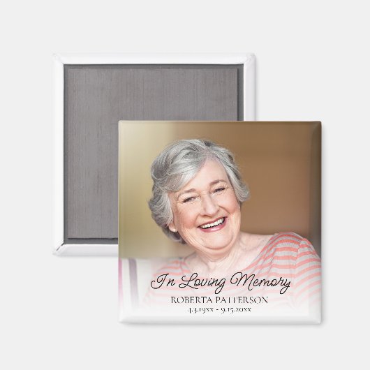Aimant In Loving Memory Memorial Photo Funeral Keepsake (Recto/Verso)