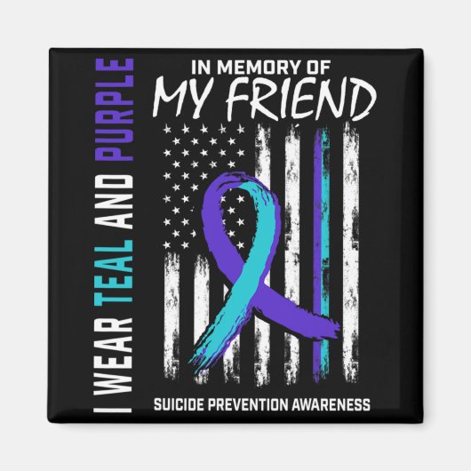 Aimant In Memory Friend Suicide Awareness Prevention Amer (Devant)