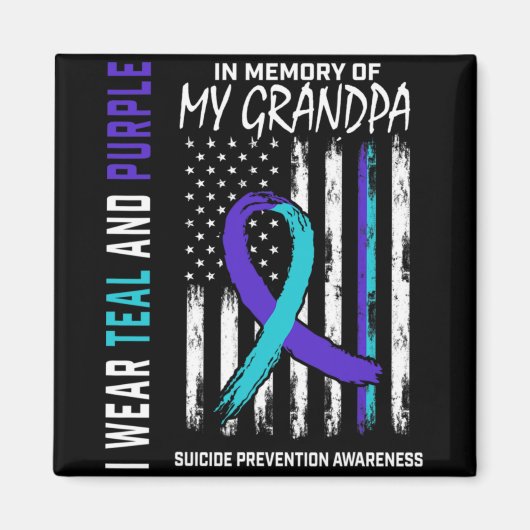 Aimant In Memory Grandpa Suicide Awareness Prevention Ame (Devant)