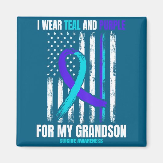 Aimant In Memory Of My Grandson Suicide Awareness Flag Ba (Devant)