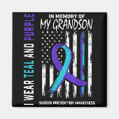 Aimant In Memory Of My Grandson Suicide Awareness Prevent (Devant)