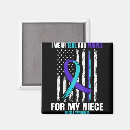 Aimant In Memory Of My Niece Suicide Awareness Usa Flag C (Recto/Verso)