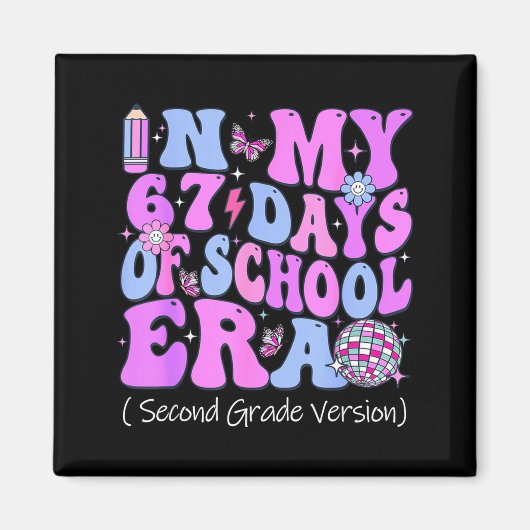 Aimant In My 67 Days Of School Era Groovy Second Grade Ve (Devant)