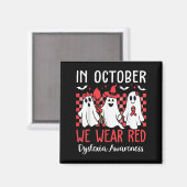 Aimant In October We Wear Red Dyslexia Awareness Month Ha (Recto/Verso)