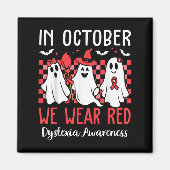 Aimant In October We Wear Red Dyslexia Awareness Month Ha (Devant)