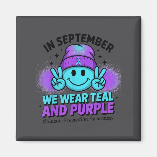Aimant In September We Wear Teal And Purple Suicide Preve (Devant)
