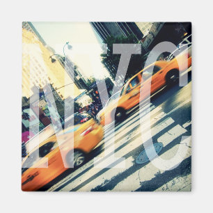 Aimant incliné de carré de logo des taxis NYC