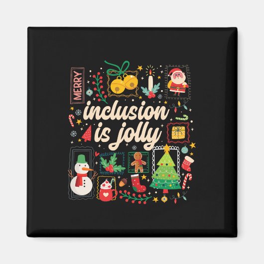 Aimant Inclusion Est Jolly Sped Professeur Timbre de Noël (Devant)