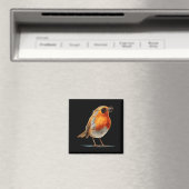 Aimant Incroyable oiseau Robin avec des lunettes et des p (In Situ (Lave-vaisselle))