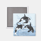 Aimant Incroyable Orques d'aquarelle noire et blanche (Recto/Verso)