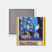 Aimant Inde - Vintage voyage - Visite Inde (Recto/Verso)