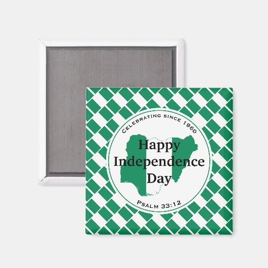 Aimant INDÉPENDANCE DU NIGÉRIA Écriture du drapeau nigéri (Recto/Verso)
