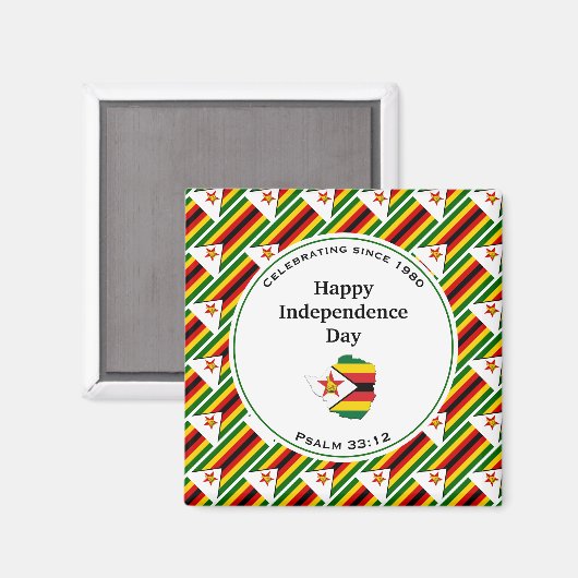 Aimant Indépendance du Zimbabwe (Recto/Verso)