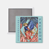 Aimant Indépendance vintage et liberté (Recto/Verso)