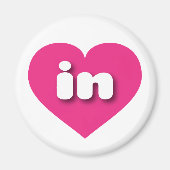 Aimant Indiana coeur rose chaud - J'aime dans (Devant)