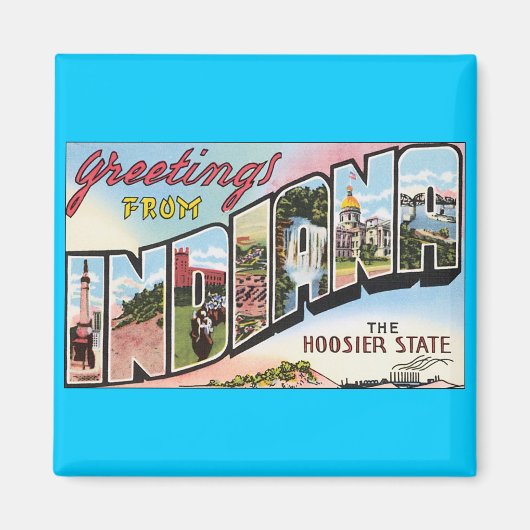 Aimant Indiana - Design Postacard Vintage (Devant)
