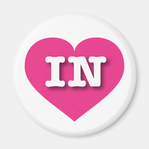 Aimant Indiana Hot Pink Heart - I love IN