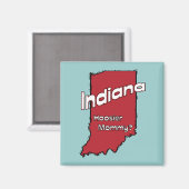Aimant Indiana IN US Motto ~ Hoosier Mommy (Recto/Verso)