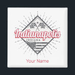 Aimant Indianapolis City Indiana États-Unis États-Unis<br><div class="desc">Indianapolis dans l'Indiana, capitale de l'Amérique, drapeaux vintages design souvenir. Drapeau américain de la ville rétro d'Indianapolis pour un voyage aux États-Unis et Marion Comté ou des vacances dans l'Indiana. Indianapolis avec drapeau pour les vacances aux Etats-Unis. Capitale d'Indianapolis aux Etats-Unis avec drapeaux drapeau américain Vintage souvenir pour les vacances...</div>
