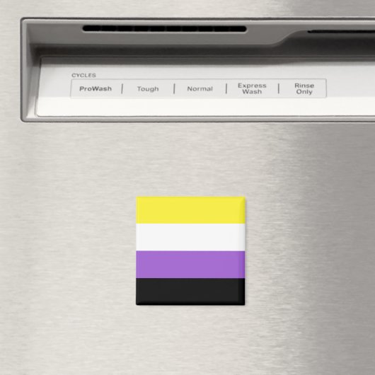 Aimant Indicateur de fierté non binaire (In Situ (Lave-vaisselle))