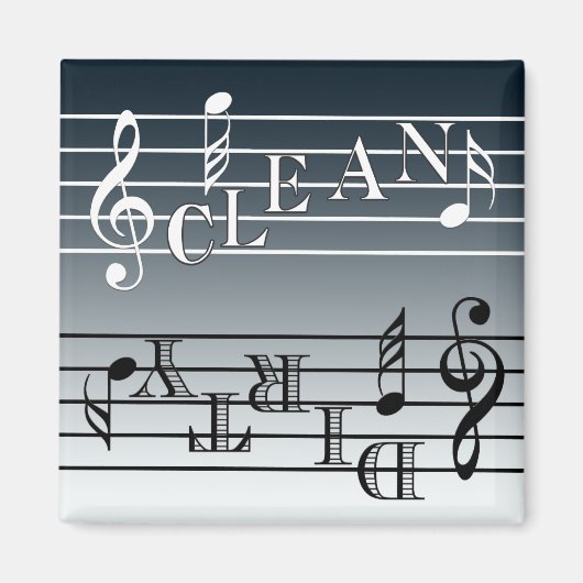 Aimant Indicateur de lave-vaisselle de musique (Devant)