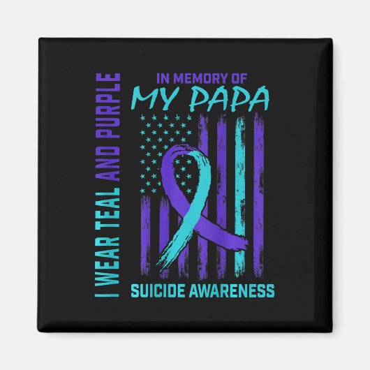 Aimant Indicateur de sensibilisation au suicide turquoise (Devant)