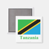 Aimant Indicateur Tanzanie avec nom (Recto/Verso)
