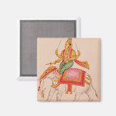 Aimant Indra, Dieu des tempêtes, chevauchant un éléphant (Recto/Verso)