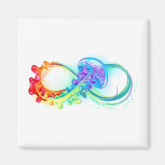 Aimant Infini avec méduse arc-en-ciel (Devant)