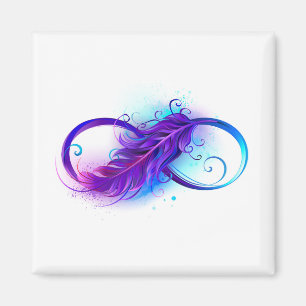 Aimant Infini avec plume violette