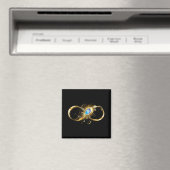 Aimant Infinité avec plume de paon doré (In Situ (Lave-vaisselle))