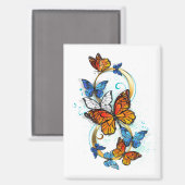 Aimant Infinité de papillons monarques (Recto/Verso)