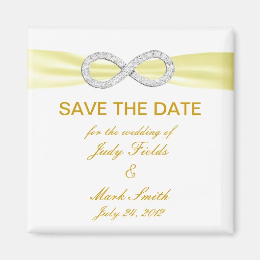 Aimant Infinité Diamant Jaune Enregistrer L'Aimant Date (Devant)