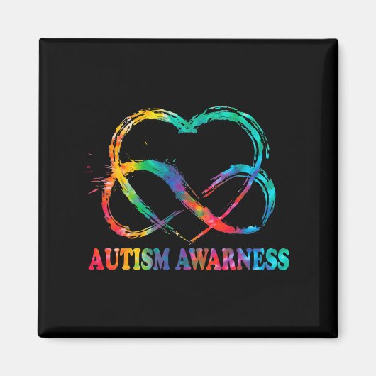 Aimant Infinity Heart Love Sensibilisation sur l'autisme (Devant)