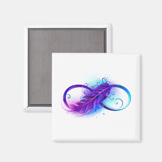 Aimant Infinity with purple feather (Recto/Verso)