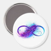 Aimant Infinity with purple feather (Recto/Verso)
