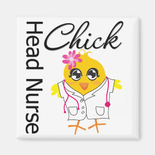 Aimant Infirmier chef du poussin v2 d'infirmière