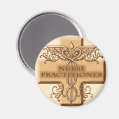 Aimant Infirmier praticien Cross Caduceus (Recto/Verso)