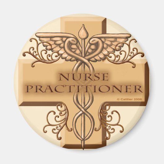 Aimant Infirmier praticien Cross Caduceus (Devant)