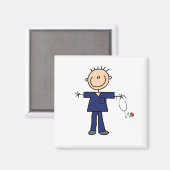 Aimant Infirmière à mâle - bleu (Recto/Verso)