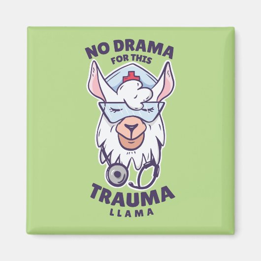 Aimant Infirmière aime lama (Devant)