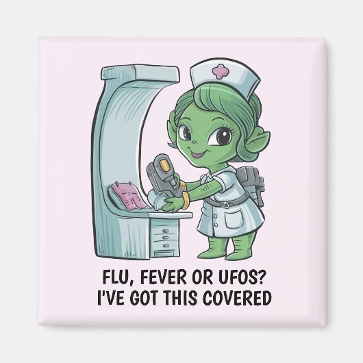 Aimant Infirmière Alien (Devant)