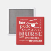 Aimant Infirmière Attributes de la Pride - Tomate Rouge (Recto/Verso)